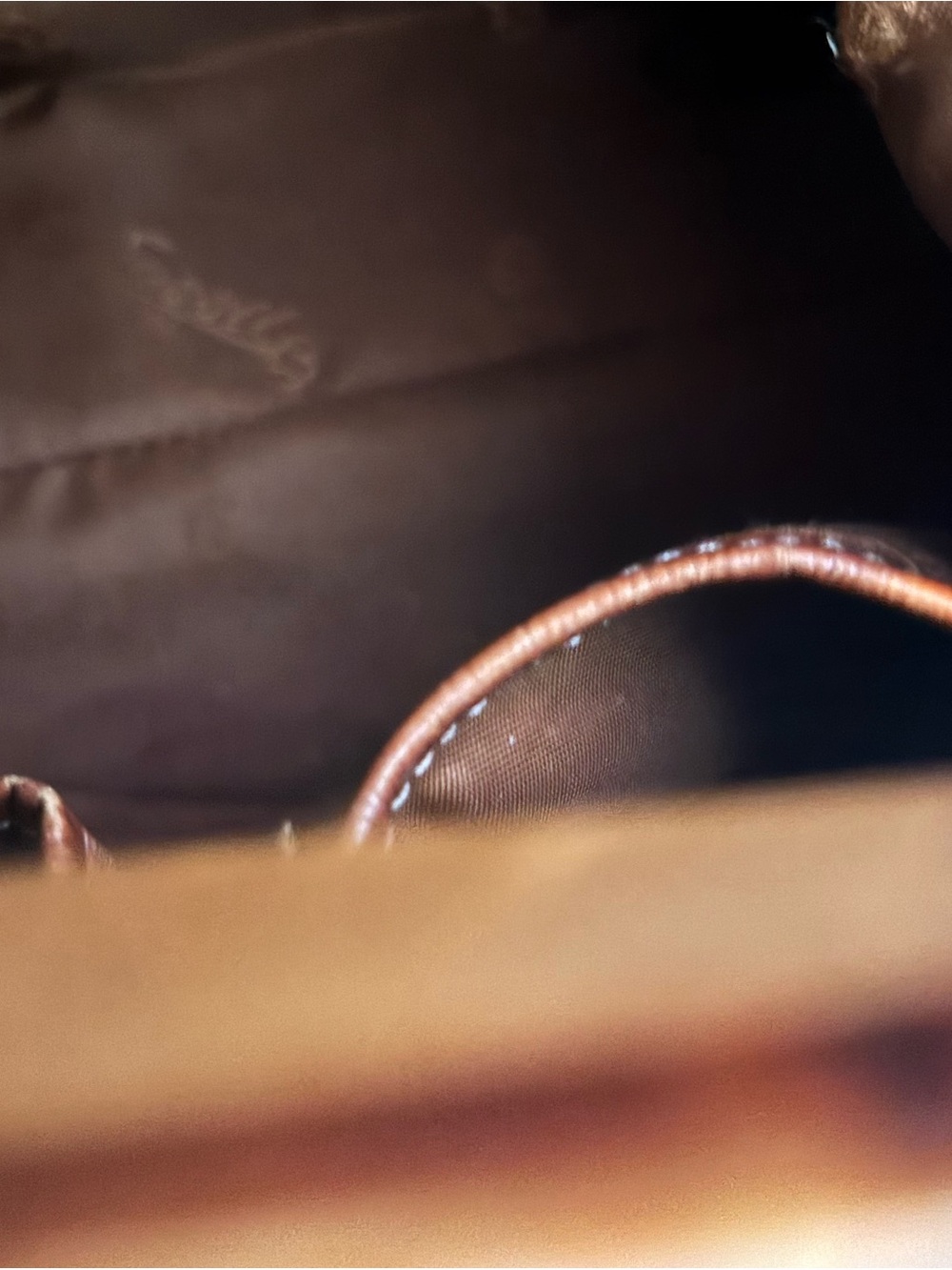 Fossil Croc-Embossed Brown Leather Shoulder Bag with Charm - Picture 5 of 5